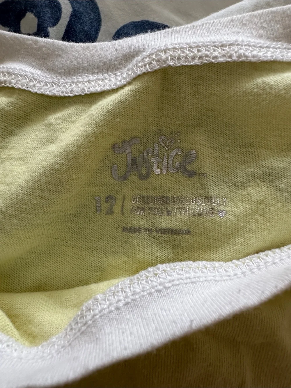Justice Yellow Cupcake Graphic Tee with White Stripes